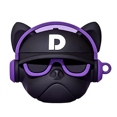 Image of Dezet Cute Soft Silicone Pouh Case for Airpods Pro GEN-2 (2022) � 3D Cartoon Animal Character Cover with Keychain Ring, Shockproof & Dustproof Protective Case for Kids & Girls (Hip HOP Purple)
