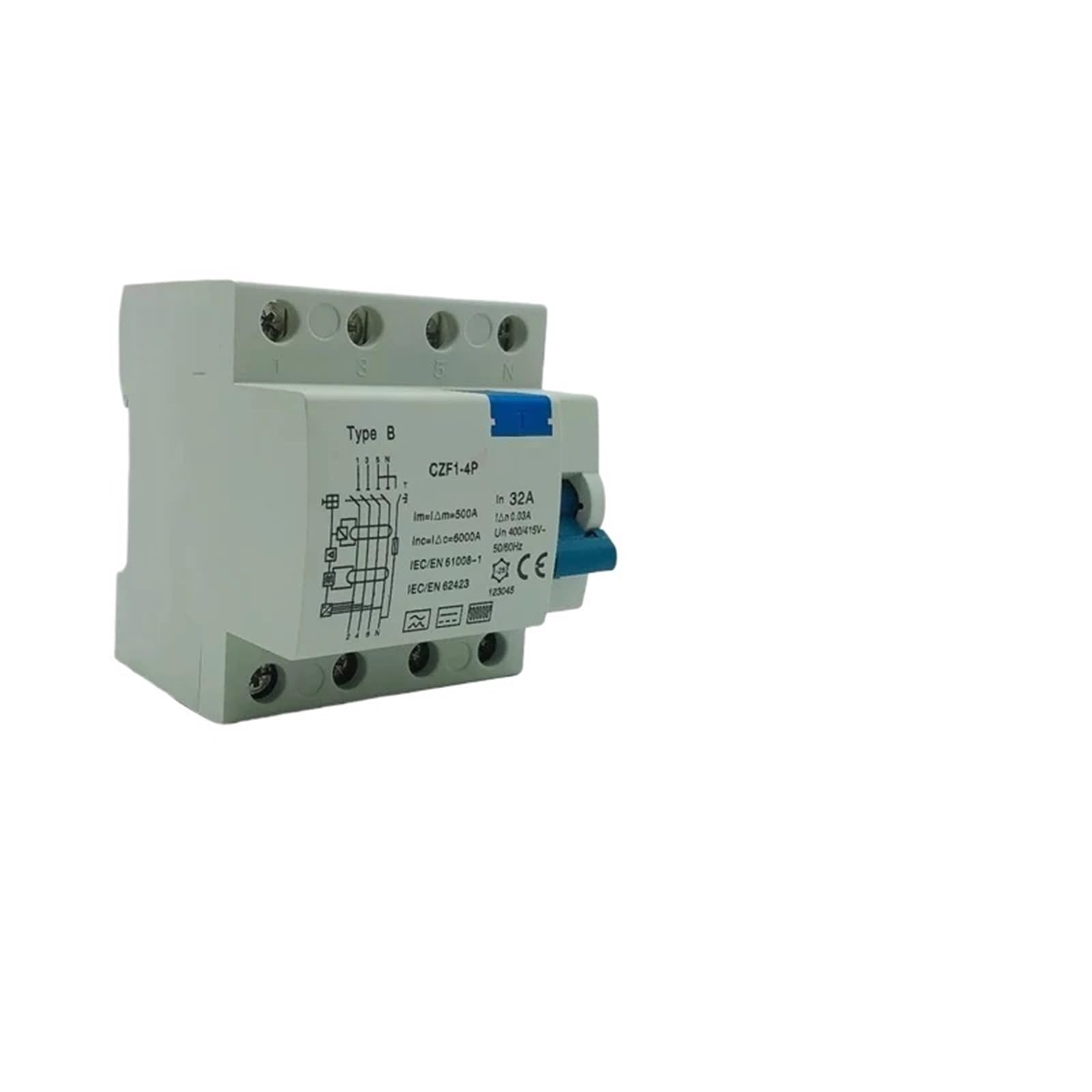 Disjoncteur différentiel RCCB pour installation triphasée DZ47L 4P 16A 100mA