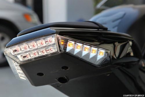 Rear Panel Sequential LED Turn Signal Lights Clear Lens for 2011-2015 Kawasaki Ninja ZX-10R