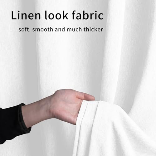 Rideaux dextérieur aspect lin imperméables Easy-Going blanc 137x213 cm