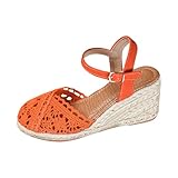 Cuñas Esparto Mujer Verano Alpargatas Vestir Esparteñas Elegantes Sandalias Altas Sandals Plataforma Zapatos Cerradas por Delante Calzado Hebilla Zapatillas Comodas Sapatos Tallas Grandes Shoes
