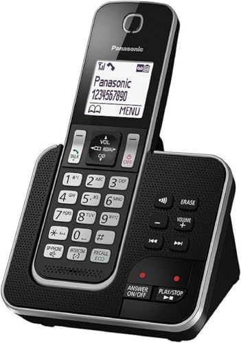 Panasonic KX-TGD320 Cordless Home Phone with Nuisance Call Blocker and Digital Answering Machine - Black & Silver