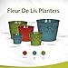 Robert Allen MPT01889 Fluer De Lis Series Metal Planter Flower Pot, 6