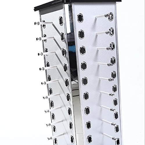 Rotating Sunglass Display Rack For Store, 44 Pairs Glass Holder, Freestanding W/Mirror Eyeglasses Stand, Commercial Eyewear Organizer (Square) #TOP3