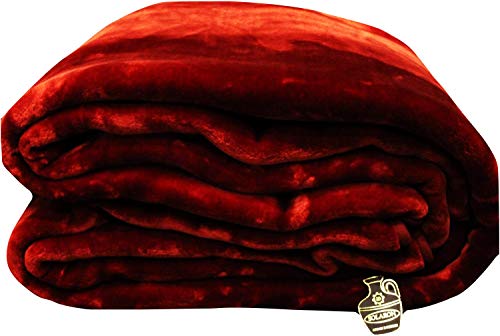 Solaron King Solid Burgundy Korean Mink Blanket #TOP5