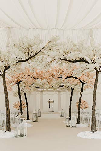 Artificial Cherry Blossom Tree Tabletop Centerpiece Wedding Decoration Arrangement, 11Ft Tall, White Tree #TOP3