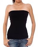 Plain Stretch Seamless Strapless Layering Tube Top One Size Fits All Black