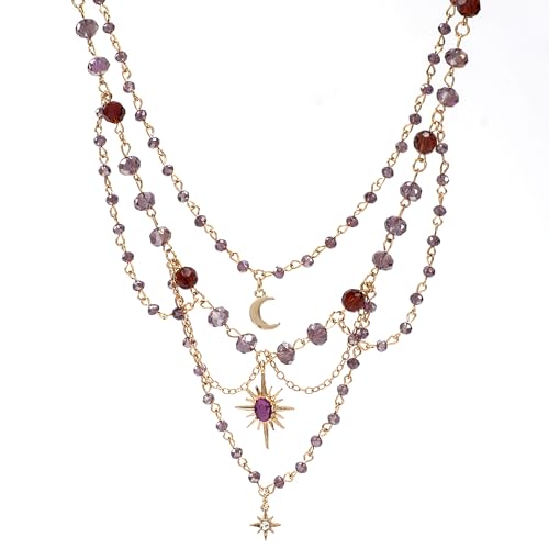 MOSTORY Renaissance Crystal Fairy Necklace - Fantasy Renfaire Necklace for Woodland Fairy Jewelry Women Cosplay2