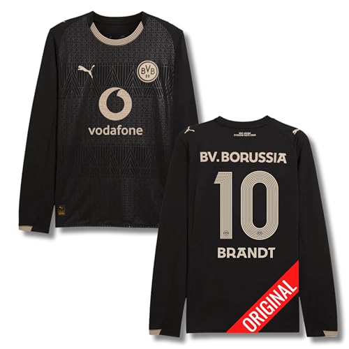 PUMA Original BVB Trikot Herren [100 Jahre Rote Erde] [Sondertrikot Langarm 25/26] Offizielles Borussia Dortmund Trikot [Brandt 10] Fussball Herren Fußball Shirt Männer I Gr. 2XL