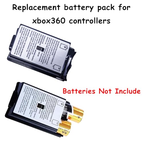 Image of 2 Pcs Battery Pack Cover for Xbox 360 Wireless Controller, Replacement Battery Pack Cover Shell Case for Xbox 360 Wireless Controller(Black)