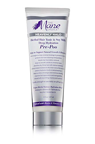 The Mane Choice Heavenly Halo Herbal Hair Tonic & Soy Milk Deep Hydration Pre Poo, Pre Shampoo for Coily, Wavy and Curly Hair, 8 Ounce