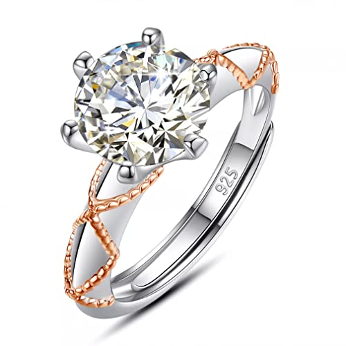 Bague en moissanite ajustable pour un mariage élégant en 925