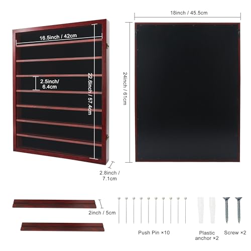 Image of 18*24 Large Shadow Box Frame with Removable Shelves,Shadow Boxes Display Cases for Small collectables,Deep Memory Box Display Case Trinket Shelf for Collection,Coins,Miniatures Figures,Red