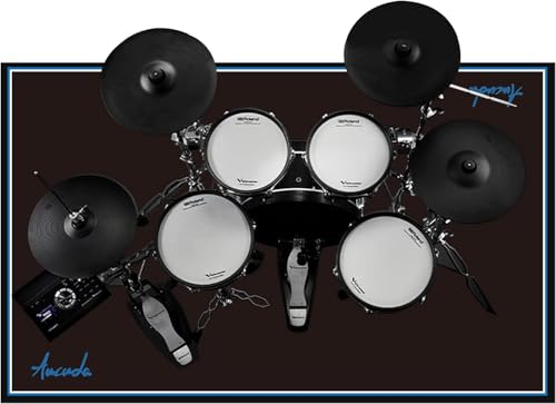 Aucuda 4x4ft Drum Rug with Non-Slip Grip