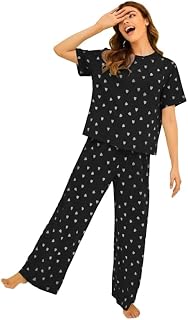 KSHS Night Suit for Women Cotton Pyjama Set Soft Breathable Summer Lounge Wear | Printed Nightsuit with T Shirt & Pajama C... Price In India