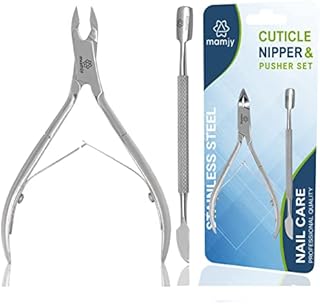 Mamjy Cuticle Cutter with Cuticle Pusher, Professional Cuticle Remover Tool Kit, Cuticle Nipper, Pedicure Manicure Tools for Fingernails and Toenails, Cuticle Clippers & Cuticle Pusher Tool