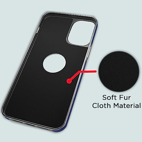 Image of Amazon Basics Back Cover iPhone 12 /12 Pro Silver Electroplated Chrome | Full Camera Protection | Chrome Leather | Flexible Pu Leather Bumper Case (Blue)