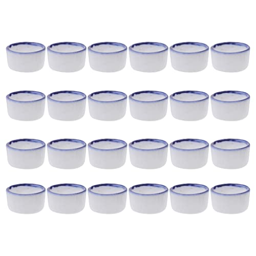 24pcs Basin Tarantula Cork Bark Spider Water Bowl Scorpion Water Holder Tiny Dish Ceramic Reptile Dish Jumping Spider Accessories Larva Spiders Feeding Sink Ceramics Mini Food