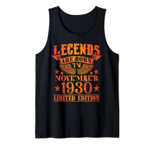 Cumpleaños Noviembre 1930 Edición Limitada Regalo Vintage Camiseta sin Mangas