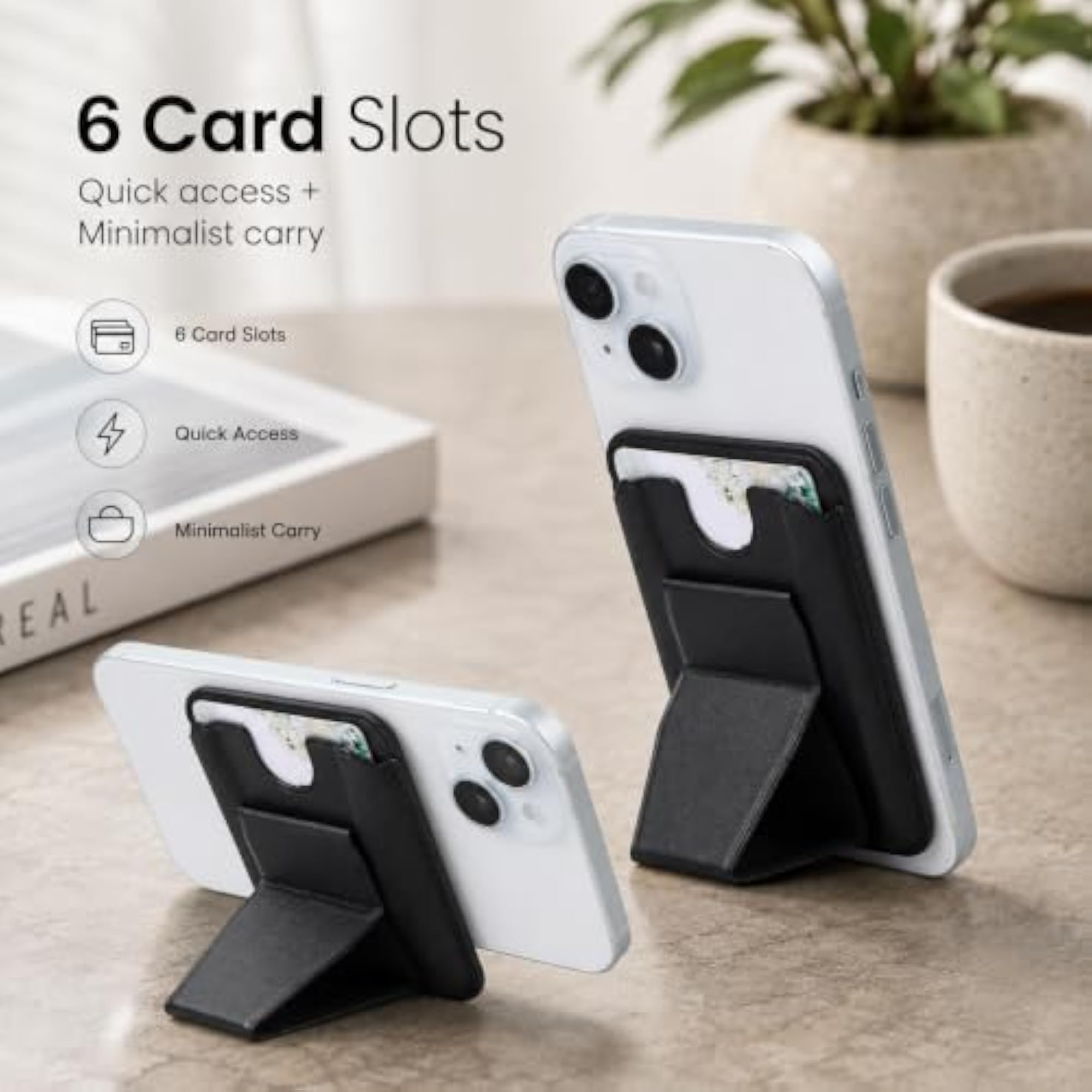 Magnetic MagSafe Card Holder with Stand for Smartphones