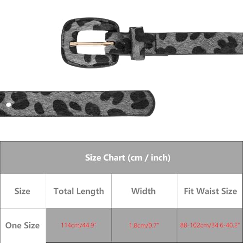 Women Leopard Printed Retro Belts, 0.7" Width Faux Leather Fur Waistband for Jeans Pants Dresses4