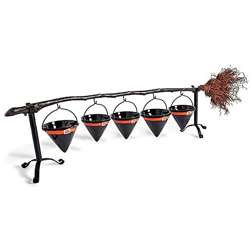 Halloween Broomstick Snack Bowl Stand, Witch Broomstick Decoration, Witches Broom Halloween Decor With Removable Basket Organizer, For Snack Storage