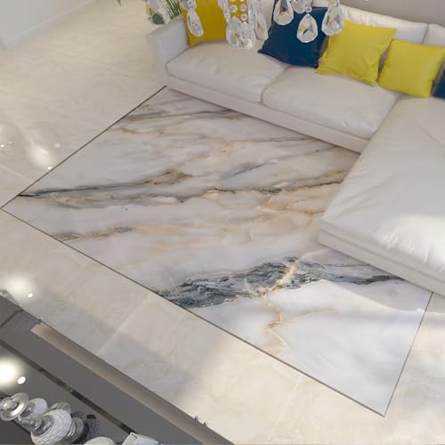 Tapis en marbre lavable pour salon moderne sans taches