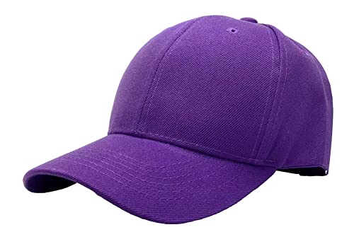Etyepoh Baseball Cap für Herren und Damen, Unisex Kappe Verstellbar Reine Farbe Baseboard Baseballkappe Mütze （A-lila,one Size
