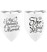 Engagement Gift, My Humans are Getting Married She Said Yes Dog Bandana, Wedding Photo Prop, Pet ...
