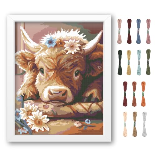 Kit de point de croix estampé cadeau créatif adulte toile coton avec guide