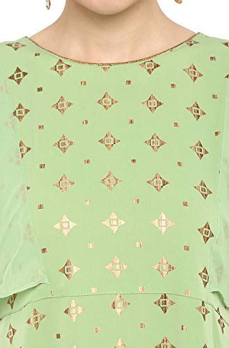Image of Janasya Women's Poly Crepe A-Line Kurta With Pant