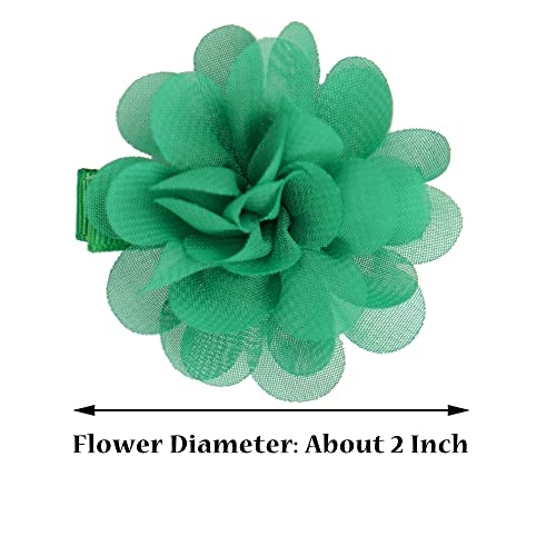 40 Colors Chiffon Flower Hair Bows For Girls,Fully Lined Hair Barrettes Hair Accessories For Girls,Mini 2.5 Inches Flower Hair Clips For Toddlers Infants Kids Children Teens #TOP3