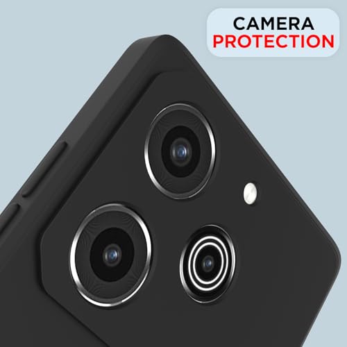 Image of Outlouders Back Cover for Tecno Pova 6 Pro 5G | Camera Protection | Durable Soft Matte Silicone Bumper Case (Black)