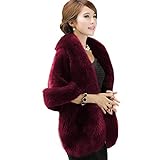 Roniky Women's Faux Fur Coat Wedding Cloak Cape Shawl for Evening Party