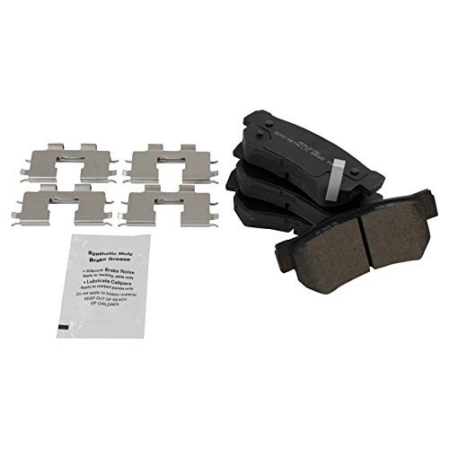 Image of TRQ Rear Brake Pad and Rotor Set Semi Metallic G Coated Rotors Calipers Compatible with 2006-2007 Hyundai Sonata 2008 Sonata To 2 28 07 Production Date