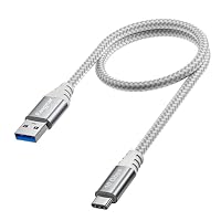Fasgear 2 Cavi USB Type-C, 1m, Intrecciati In Nylon, Ricarica Rapida 3A E Sincronizzazione 480Mbps, Compatibili Con Samsung, Huawei, OnePlus, Google, Ecc. (Nero+Grigio)