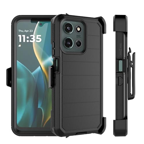 Coque Motorola Moto G 5G 2025 noire robuste avec clip