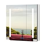 bad spiegelschrank mit beleuchtung 130 【Einstellbare LED-Leuchten】Die Farbtemperatur und Helligkeit der LED-Leuchten sind einstellbar. Berühren Sie kurz den LED-Schalter, um die Lichtfarbe zu ändern (3000K / 6000K). Drücken Sie lange den Farbtemperaturschalter, um die Helligkeit des Lichts einzustellen. Mit Memory-Funktion, einfach zu erstellen ideale Farbtemperatur und Helligkeit, um Ihre Nachfrage zu erfüllen.