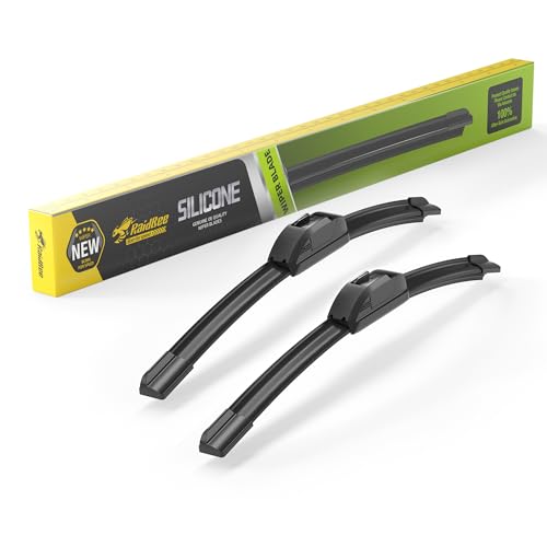 Raidbee® 16+16 inch Silicone Windshield Wiper blades 2 pack Replacement for JEEP Wrangler 22-18 Gladiator 2022-2020,BENZ G63 AMG 17-13,DODGE Viper 2002-1999 +More All-Season Silicone Wiper Blades