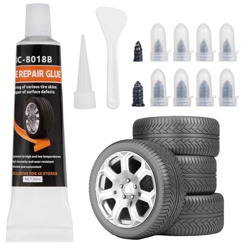 Image of Tire Repair Glue,Black Tire Sidewall Repair Glue Rubber Cement Tire Repair Tire RepairTire Repair Kit for Bike,Car,Motorcycle,Truck,Tractor 50ml
