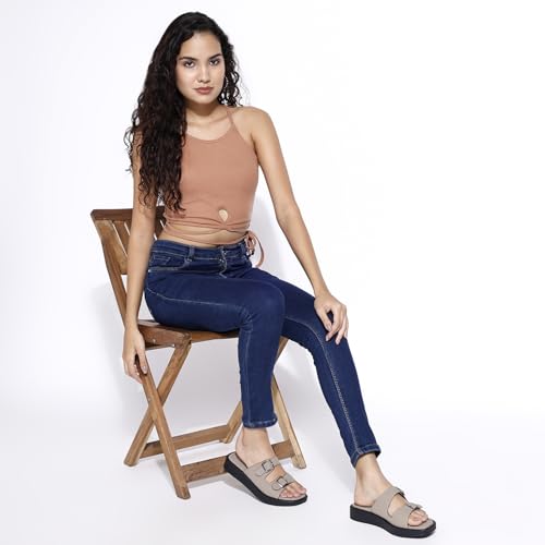Image of TRASE Sandals For Woman | Slippers For Woman | Flats | Casual Double Strap Sliders Sandal With Adjustable Ankle Strap | Women Sandals | Comfortable | Lightweight | Women Footwear