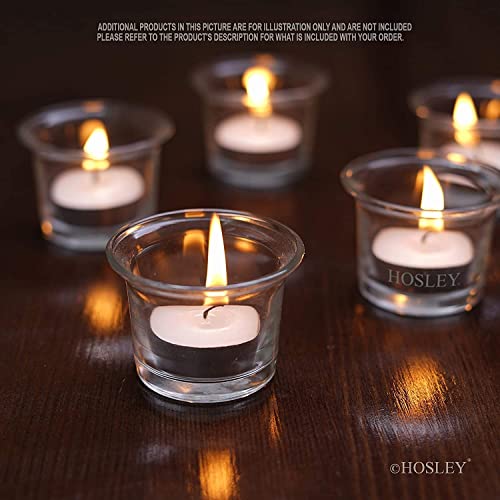 Hosley Unscented White Long Lasting Tea Lights Candles In Bulk 200 With 12 Pcs Clear Glass Oyster Tea Light Holders For Home Restaurants Shabbath Church Weddings Romantic Moments Party Spa Meditation #TOP1