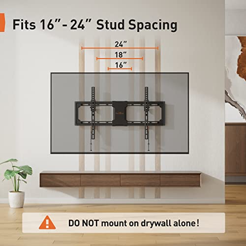 Perlegear Ul-Listed Tilting Tv Wall Mount For Most 37-75 Inch Tvs Up To 132 Lbs, Low Profile Tilt Tv Mount Wall Bracket For Flat Or Curved Tvs, Fits 24”/18”/16” Studs, Max Vesa 600X400Mm, Pglt2 #TOP5