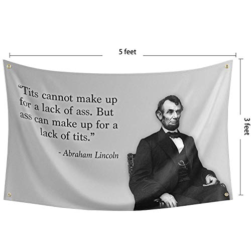 Probsin Honest Abe Flag,Lincoln Quote 3X5 Feet Banner,Funny Poster Uv Resistance Fading & Durable Man Cave Wall Flag With Brass Grommets For College Dorm Room Decor,Outdoor,Parties,Gift,Tailgates #TOP1