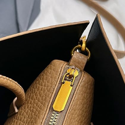 Bolso Tote de ante para mujer con asa retro y bandolera miniatura 2