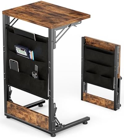 Mesa Auxiliar Sofa Plegable en Forma de C - Mesade Centro y Apoyo...