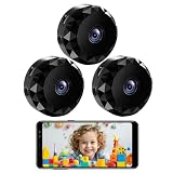 senri 3Pack Indoor Security WiFi Camera 1080P HD, CCTV Camera for Home/Baby/Pet, Baby Monitor with Night Vision, Motion Detection, APP Control Compatible iOS & Android