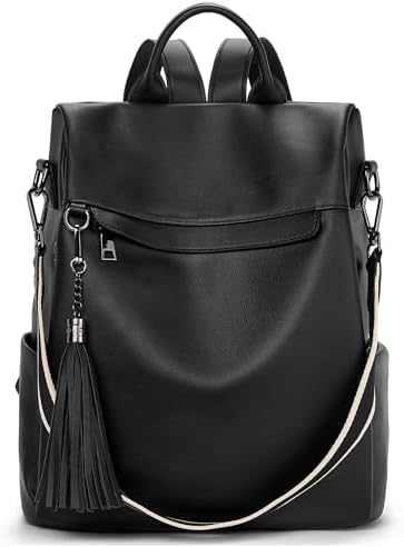 Telena Travel Backpack Purse for Women PU Leather Large Ladies Shoulder Fashion Bags