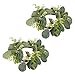HOMSFOU 2Pcs Artificial Eucalyptus Leaves Candle Rings Wreaths Candle Holder Wreath Pillar Candle Holder Wedding Party Desktop Decoration ( Green )