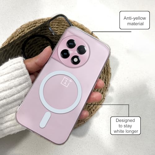 Image of COLORflow Back Cover Compatible with OnePlus 11R 5G | White Crystal Clear | MAG-Safe | Slim Soft Touch Case with Anti-Slip Grip & Camera Protection